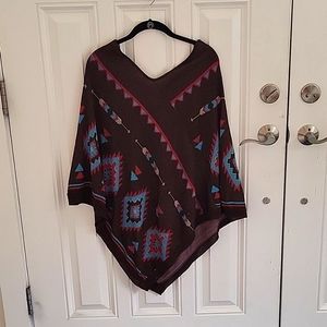 Scully Western Sweater - V Neck Poncho Size M
